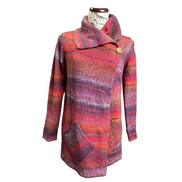 J.Jill women's knit cardigan multicolor Stripe Wool Blend XS - Picture 4 of 7